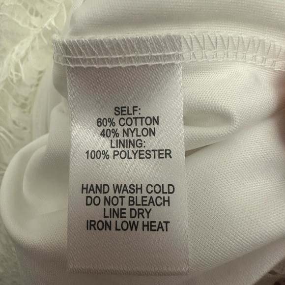 Lulus Remarkable White Sheer Lace Short Sleeve Mini Dress Size Small Bridal NWT - Picture 6 of 6